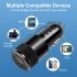3 1A USB PD Car Charger 1 To 2 Threaded Plug Mini Portable Multi Functional Type C Charger For Mobile Phones black
