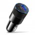 3 1A USB PD Car Charger 1 To 2 Threaded Plug Mini Portable Multi Functional Type C Charger For Mobile Phones black