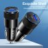 3 1A USB PD Car Charger 1 To 2 Threaded Plug Mini Portable Multi Functional Type C Charger For Mobile Phones white rose red