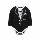 3 24M Newborn Baby Rompers Baby Boys Cotton Clothes Tie Gentleman Bow Toddler Jumpsuit Boy Clothing Set
