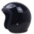 3 4 Glass Fiber High Strength Vintage Motorcycle Helmet  Bright black L