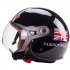 3 4 Helmet Motorcycle Scooter Helmet 3 4 Open Face Halmet Motocross Vintage Helmet Bright black One size 56 60cm