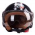 3 4 Helmet Motorcycle Scooter Helmet 3 4 Open Face Halmet Motocross Vintage Helmet Matte black One size 56 60cm