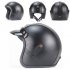 3 4 Open Face Motorcycle Helmets Breathable Sun Visor Adjustable Strap Retro Vintage Helmet Black Braided  Brim  M