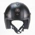 3 4 Open Face Motorcycle Helmets Breathable Sun Visor Adjustable Strap Retro Vintage Helmet Black Braided  Brim  M