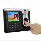 3 5 Inch Color Screen Fingerprint Time Attendance System w Camera  4 Modes  1GB SD Memory and up to 100 000 ID Logs is Great for any Factory or Office  