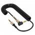 3 5 Spring Recording Line 3 5mm Audio Elbow Recording Cable Male To Male Telescopic Car Audio Line white