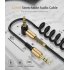 3 5 Spring Recording Line 3 5mm Audio Elbow Recording Cable Male To Male Telescopic Car Audio Line black