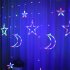 3 5m Star  Moon  Curtain  Light Battery Powered Led Waterproof Decorative Light String For Indoor Outdoor Bedroom Kitchens Terraces Colorful