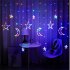 3 5m Star  Moon  Curtain  Light Led Waterproof Decorative Light String For Indoor Outdoor Bedroom Kitchens Terraces 220v With Tail Plug Eu Plug Colorful
