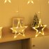 3 5m Star  Moon  Curtain  Light Led Waterproof Decorative Light String For Indoor Outdoor Bedroom Kitchens Terraces 220v With Tail Plug Eu Plug Warm color
