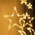 3 5m Star  Moon  Curtain  Light Battery Powered Led Waterproof Decorative Light String For Indoor Outdoor Bedroom Kitchens Terraces Warm color