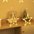 3 5m Star  Moon  Curtain  Light Battery Powered Led Waterproof Decorative Light String For Indoor Outdoor Bedroom Kitchens Terraces Warm color