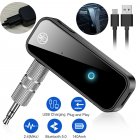3.5mm AUX Car Bluetooth Receiver Audio <span style='color:#F7840C'>Adapter</span> Bluetooth 5.0 Transmitter Black