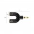 3 5mm Audio Adapter 1 to 2 Audio Adapter U shaped Converter Mobile Headset Splitter Black