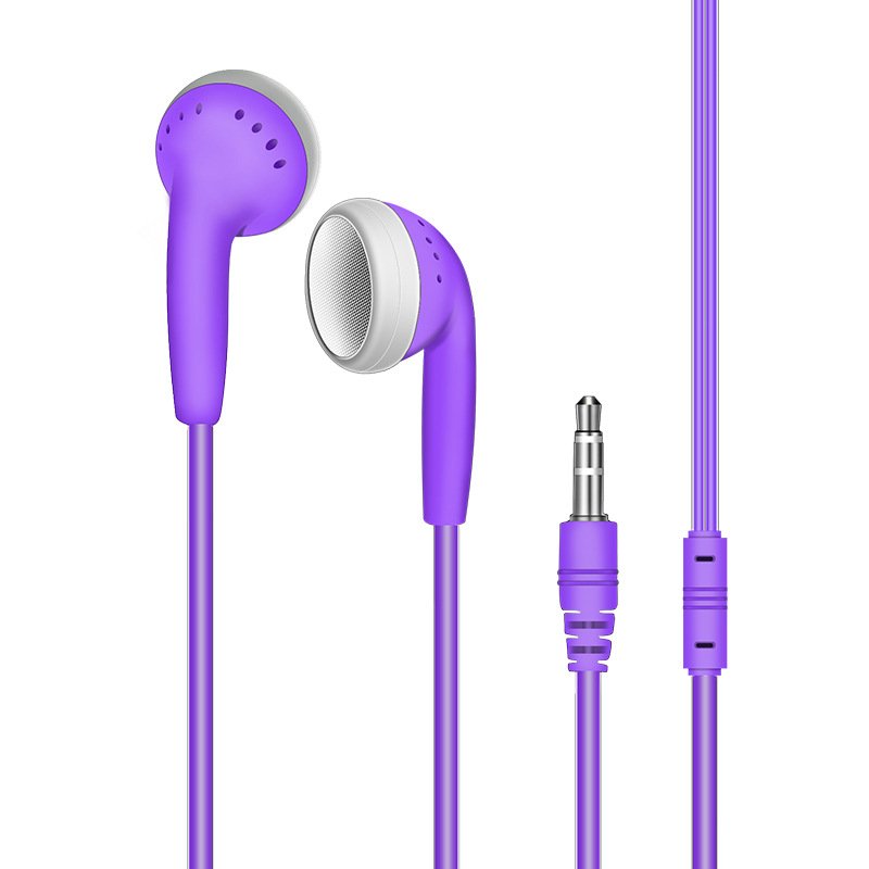 3.5mm Computer Earphone Crystal Cable MP3 Earphone Earbud for Universal Smart Phone purple
