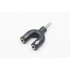 3 5mm Dispenser U Shaped Stereo Plug Stereo Audio Microphone and Headphone Adapter Headset Splitter for Smartphone MP3 Player MP4 black