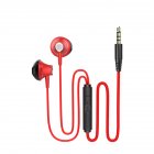 3.5mm Earbuds Stereo Earphone In-ear Music Headphones Hifi Bass Headset With Microphone Mobile Phone Universal red