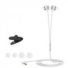3.5mm Earphone 90 Degrees Elbow Plug-in Volume Wire Control Gaming Headset In-ear Subwoofer Music Earbuds White