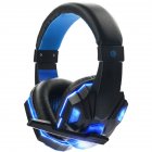 3 5mm Earphone Gaming Headset Gamer Stereo Gaming Headphone with Microphone LED Black and blue