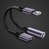 3 5mm Headphone Jack Type C USB C Audio Adapter Earphone to Type C Charge Listen for USB C Phone Without 3 5MM for Huawei Xiaomi gray