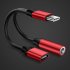 3 5mm Headphone Jack Type C USB C Audio Adapter Earphone to Type C Charge Listen for USB C Phone Without 3 5MM for Huawei Xiaomi red
