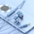 3 5mm In ear Wire controlled Earphone Copper Driver Hifi Subwoofer Music Headset Comfortable Sport Headphones blue