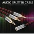 3 5mm Jack Audio Distributor Cable Adapter 1 Female to 3 Male Aux Extension Cord for Telephone Headset Speakers red