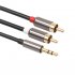 3 5mm Jack male  TRS 1 8 inch  to 2 Male RCA Stereo Analog Cable Audio Adapter black