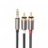 3 5mm Jack male  TRS 1 8 inch  to 2 Male RCA Stereo Analog Cable Audio Adapter black