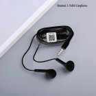 3.5mm Lossless Low-latency Wired  Headset Noise Cancelling Sports In-ear Earbuds Headphones With Mic Compatible For Huawei Y6 black