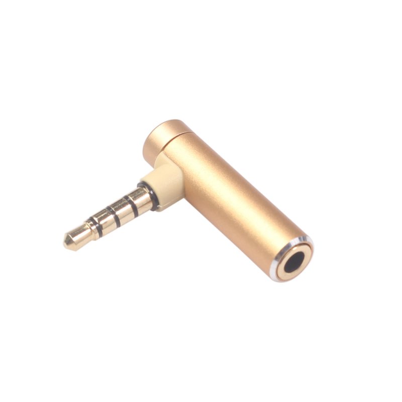 3.5mm Male To Female Audio Converter Adapter Connector L Type Stereo Earphone Microphone Jack Plug Gold