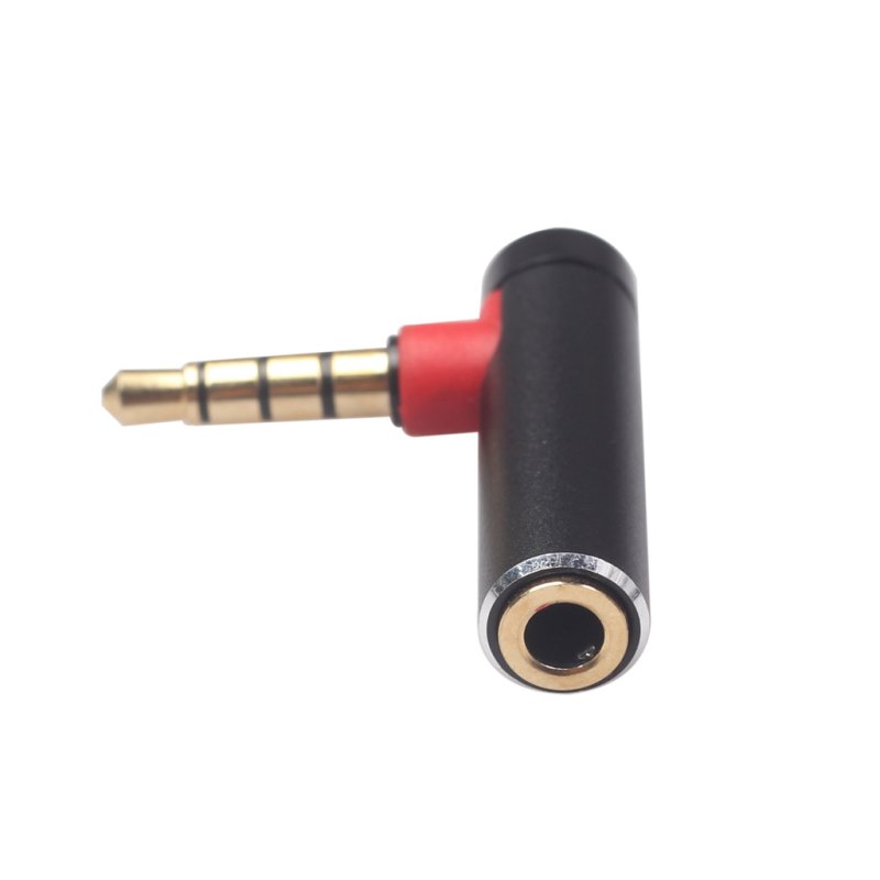 3.5mm Male To Female Audio Converter Adapter Connector L Type Stereo Earphone Microphone Jack Plug Black