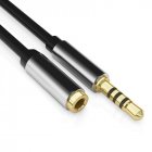 3.5mm Speaker Phone Headphone Extension Cable Aluminum Alloy Audio Cable Male To Female Connection Extension Cable black 1 meter