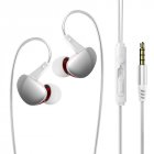 3.5mm Transparent In-ear Earphone Subwoofer Stereo Sports Running Earbuds Wire-control Game Headphones White