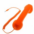 3.5mm Universal Phone Telephone Radiation-proof Receivers Cellphone Handset Classic Headphone MIC Microphone Orange