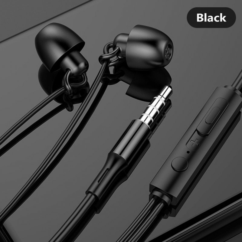 3.5mm Universal Sleep Headphones Soft Silicone Soundproof Noise-proof Headphones Sports Music Earphones black