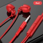 3 5mm Universal Sleep Headphones Soft Silicone Soundproof Noise proof Headphones Sports Music Earphones red