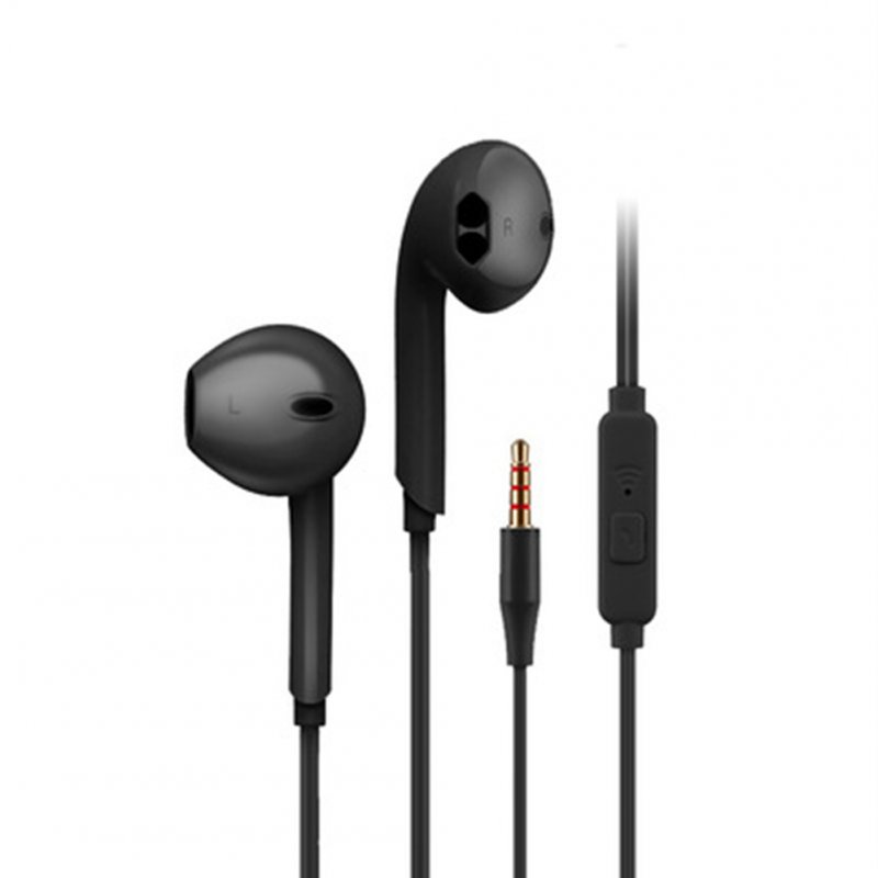 3.5mm Waterproof Wired Earphones With Microphone Volume Control Music Gaming In-ear Sport Headset Earbuds Black