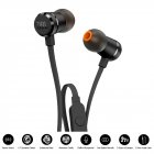 3.5mm Wired Earphones Stereo Music Sports Pure Bass Headset 1-Button Remote Hands-free Call with Mic for Smartphones black