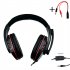 3 5mm Wired Gaming  Headset With Adjustable Microphone Volume Controller Noise Cancelling Headphones Compatible For Pc Gaming Black red   transfer wire