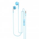 3.5mm Wired In-line Earphones Subwoofer Headphones Semi-in-ear Earbuds With Microphone Calling Headset blue