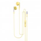 3.5mm Wired In-line Earphones Subwoofer Headphones Semi-in-ear Earbuds With Microphone Calling Headset yellow