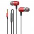 3 5mm in Ear Headset Bass Music Earphones Wire controlled Smart Calling Headphones with Microphone for Android V2 Red