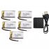 3 7V 550mah lithium battery for SP300 ZF04 gesture sensing quadcopter drone battery 5pcs charger