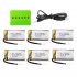 3 7V 550mah lithium battery for SP300 ZF04 gesture sensing quadcopter drone battery 5pcs charger