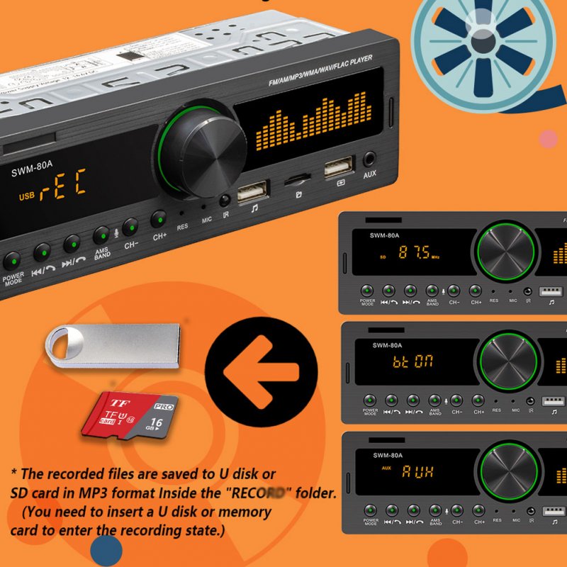 Media Player On-board Wireless Connection MP3 Player Usb Stick FM Radio 