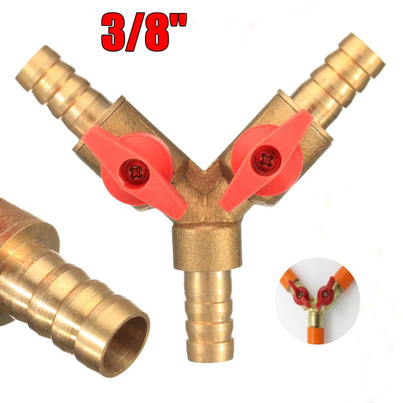 Wholesale 3/8in 10mm Brass Y 3Way Shut off Ball Valve Fitting Hose