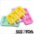 3 Cavities Silicone Ice Cream Mold Reusable Ice Cubes Tray Popsicle Mold with Stick random Strawberry Pineapple Classic Square