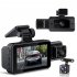 3 Channel Car Dash Cam  1080P Built In WiFi Dash Camera Front Inside Rear  Motion Detection  Loop Recording  3  Screen Infrared Night Fill Light black